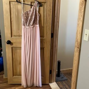 David’s bridal pink bridesmaid dress